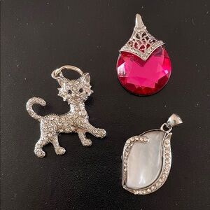Lot of Three Pendants for Jewelry Making